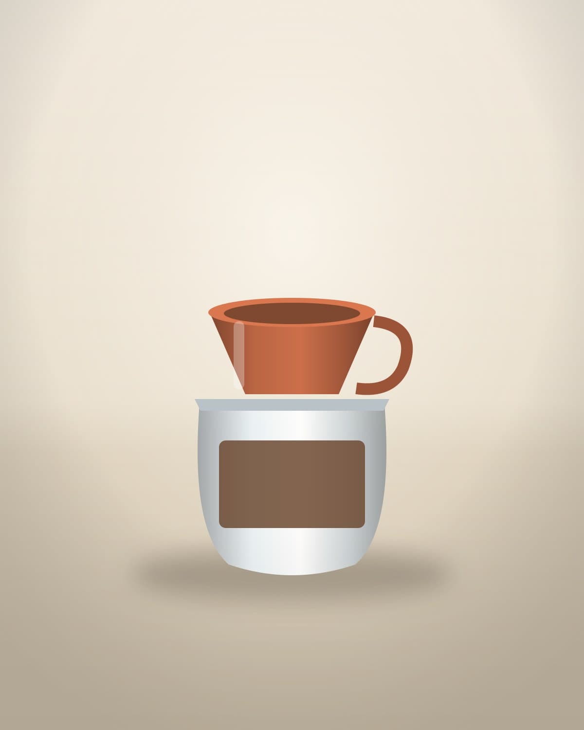 Ceramic pour-over coffee set with glass carafe