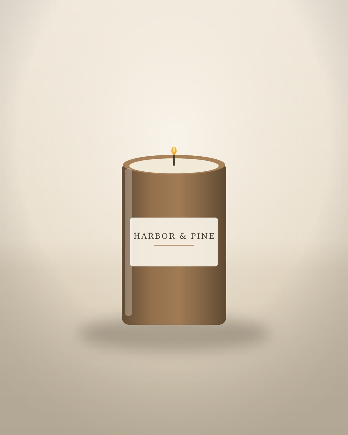 Sea Salt & Cedar candle, 14 oz amber glass jar